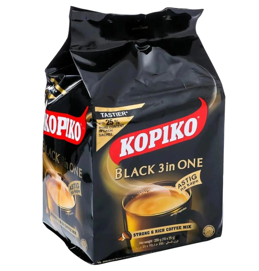 Kopiko 3 in 1 Black /Astig Strong Coffee 30g x 10